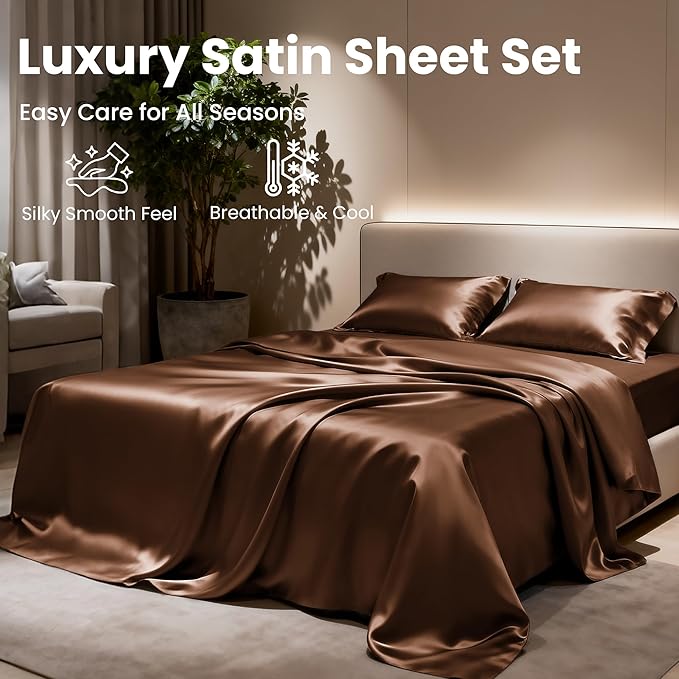 Love's cabin Twin XL Satin Sheet Sets - Image 8