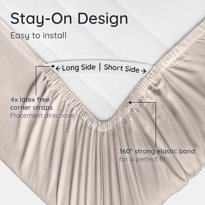 Bambaw 100% Viscose Derived from Bamboo Fitted Sheet Twin Size, Cooling Fitted - Image 5