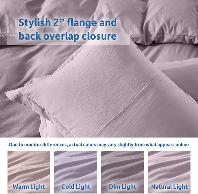 Nestl Dusty Purple California King Duvet Cover Sets - Image 8