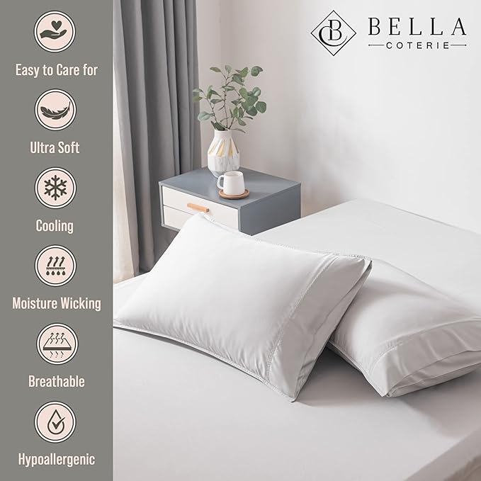Bella Coterie | Luxury Bamboo Viscose Standard Size Pillowcase Set | 100% - Image 2