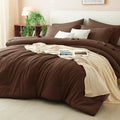 CozyLux Full Size Comforter Sets Brown, 7 Pieces Bed in a Bag Full Comforter Set by CozyLux