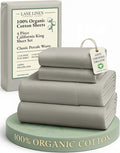 LANE LINEN 100% Organic Cotton California King Sheets Set, Fully Elasticized by LaneLinen