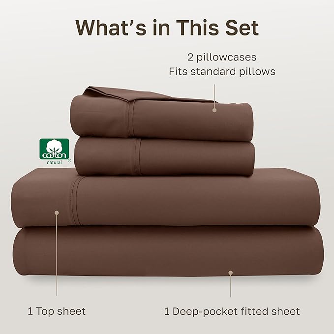 California Design Den Soft 100% Cotton Bed Sheets Full Size Set, 400 Thread - Image 4