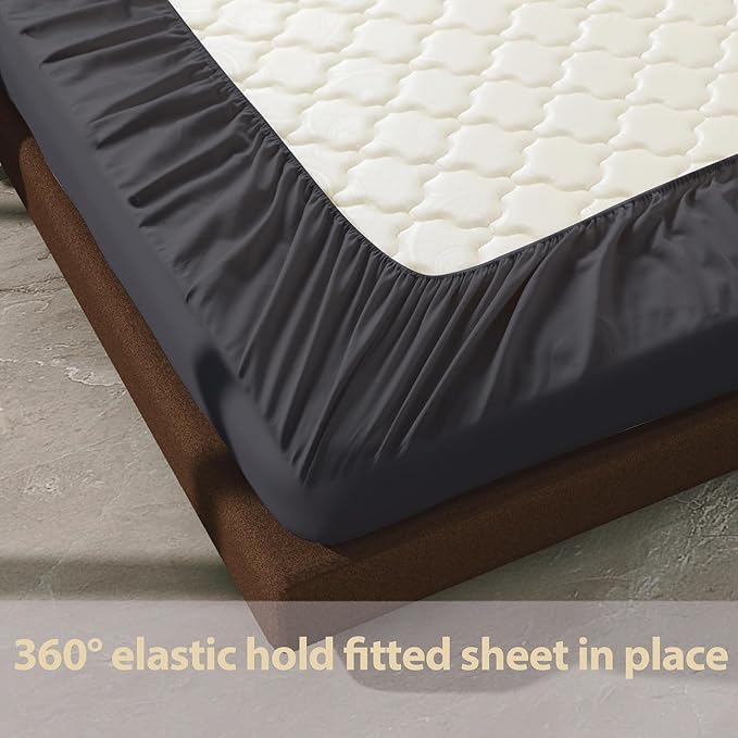 100% Egyptian Cotton Fitted Sheet King Size, 600 Thread Count, Soft & Elastic - Image 6