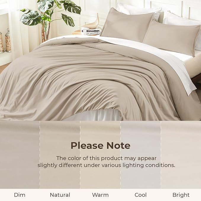 Litanika Oversized King Comforters Khaki Super King Size, 3 Pieces Lightweight - Image 8