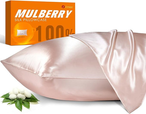 100% Mulberry Silk Pillowcase for Hair and Skin, 22 Momme Pure Natural Silk by JJIMOO