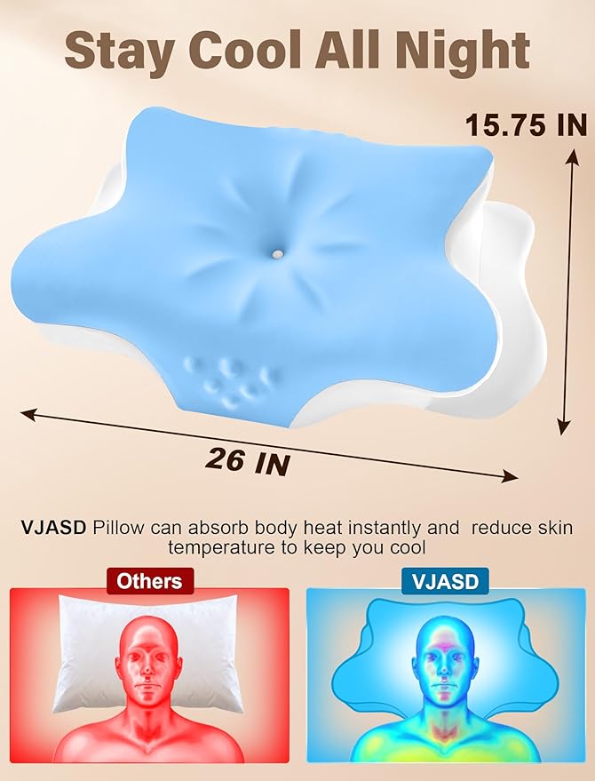 Cervical Neck Pillow for Pain Relief – Ergonomic Memory Foam Pillow for Side - Image 2
