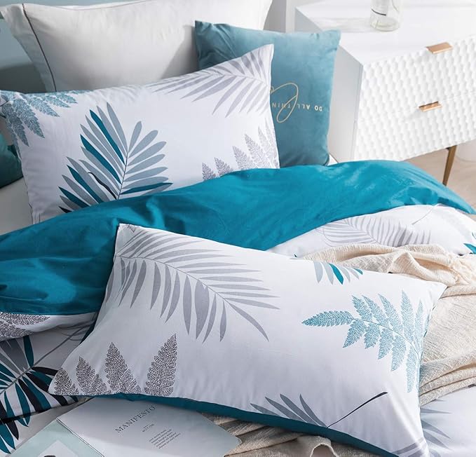 SLEEPBELLA Duvet Cover Set, 600 Thread Count Cotton Leaf Botanical Pattern - Image 3