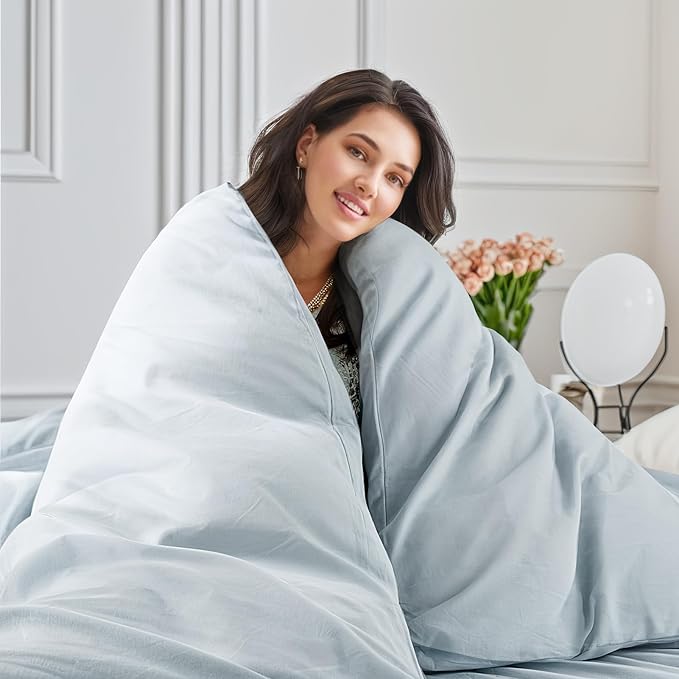 NEXHOME PRO Duvet Cover Set Twin Size Linen Look Textured Organic Natural 100% - Image 7