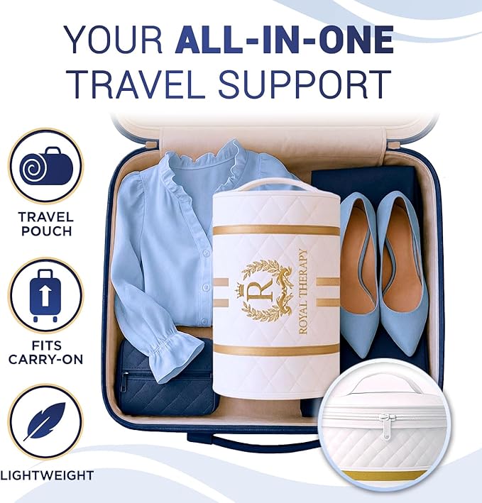 Royal Therapy Travel Memory Foam Pillow, Neck Pillow Bamboo Adjustable Side - Image 6
