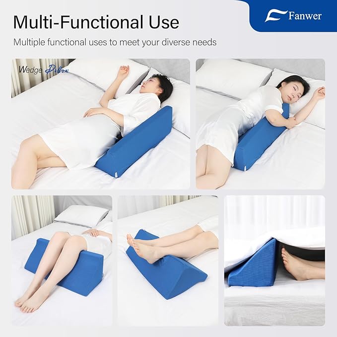 Fanwer 24in Bed Wedge Pillow for Sleeping Body Position Wedges Back Positioning - Image 3