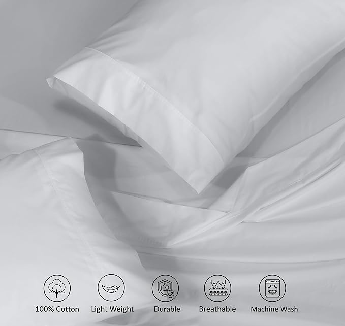 RUVANTI 100% Cotton Sheets – California King Percale Bedding, Cooling & - Image 4