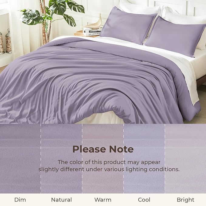 Litanika Grayish Purple Comforter Set California King Size, 3 Pieces Cal King - Image 8