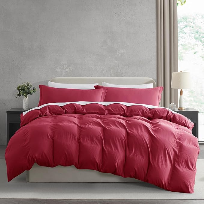 Nestl Burgundy Red California King Duvet Cover Sets by Nestl