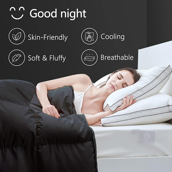 TEXARTIST Premium 2100 Series Full Comforter All Season Breathable Black - Image 2
