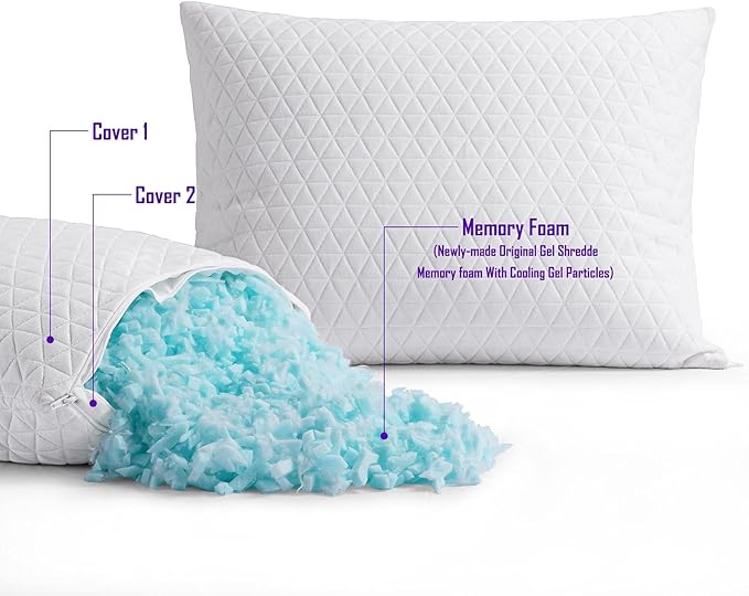 KEYOOHOME Shredded Memory Foam Pillows - Image 5