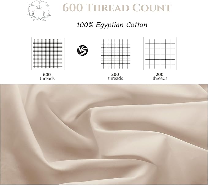 Cotton Flat Sheets Only, 600 TC 100% Cotton Flat Sheet Top Sheet Only, King - Image 3