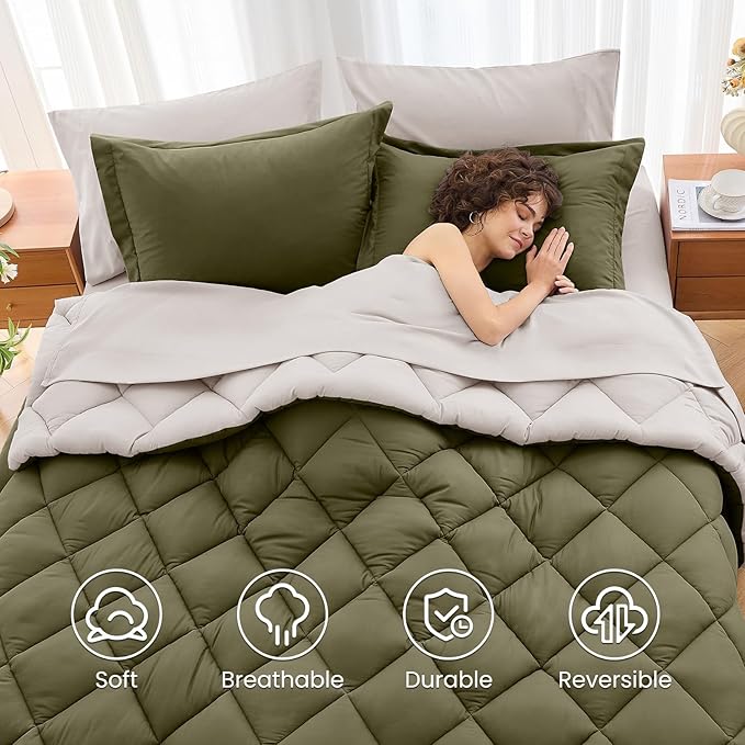 MUXHOMO 7 Pieces Full Comforter Set, Reversible Bed in a Bag Full Size - Image 6