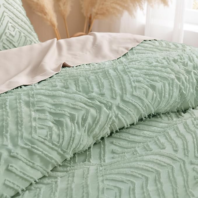 Andency Oversized King Comforter Set 120''x120'', 3 Pieces Sage Green Super - Image 5