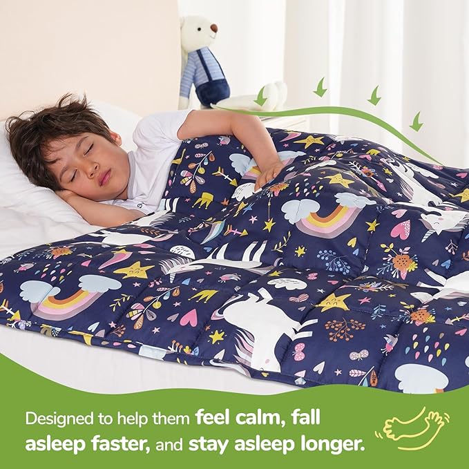 Sivio Weighted Blanket 3lbs, Unicorn Small Cooling Heavy Blankets, Washable - Image 2
