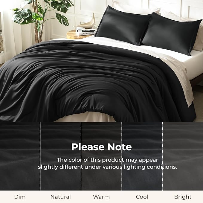 Litanika Oversized King Comforters Black Super King Size, 3 Pieces Lightweight - Image 8