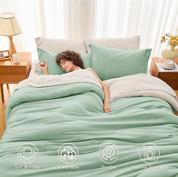 MUXHOMO 7 Pieces Full Comforter Set, Soft Bed in a Bag Full Size, All Season - Image 2