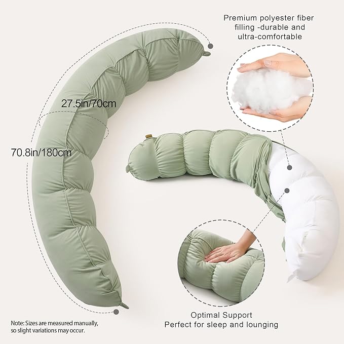 Peallow – Long Round Body Pillow - Image 3