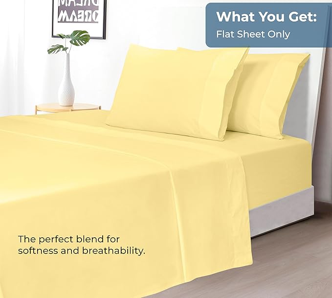 Royale Linens 100% Organic Cotton Twin Flat Sheet Only - Image 5