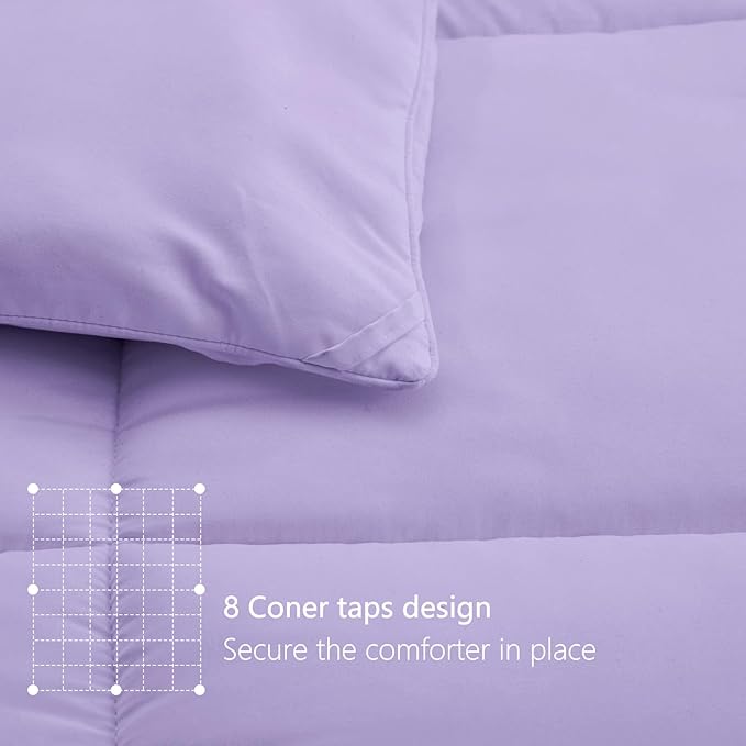 TEXARTIST Premium 2100 Series Queen Comforter All Season Breathable Lavender - Image 5