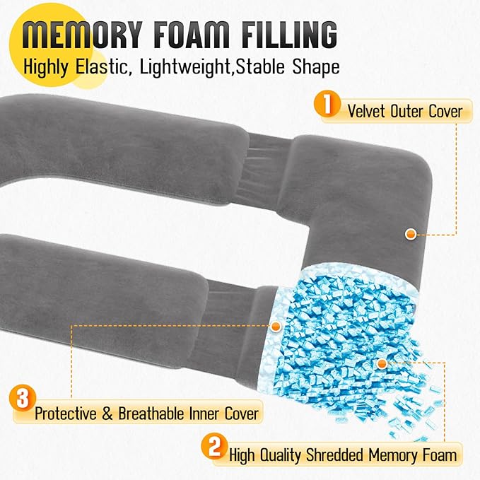 AS AWESLING Shredded Memory Foam Body Pillow, Pregnancy Pillows - Image 2