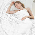 White Weighted Blanket for Adults 20lbs, King Size Cooling Heavy Throw Blanket by BETU