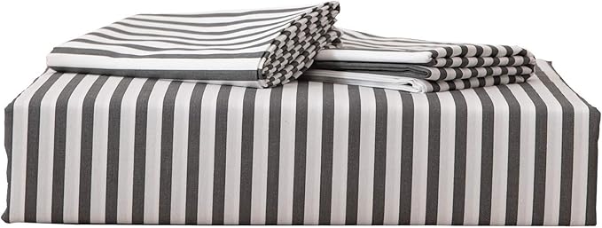 JELLYMONI 100% Natural Cotton 3pcs Striped Duvet Cover Sets, - Image 8