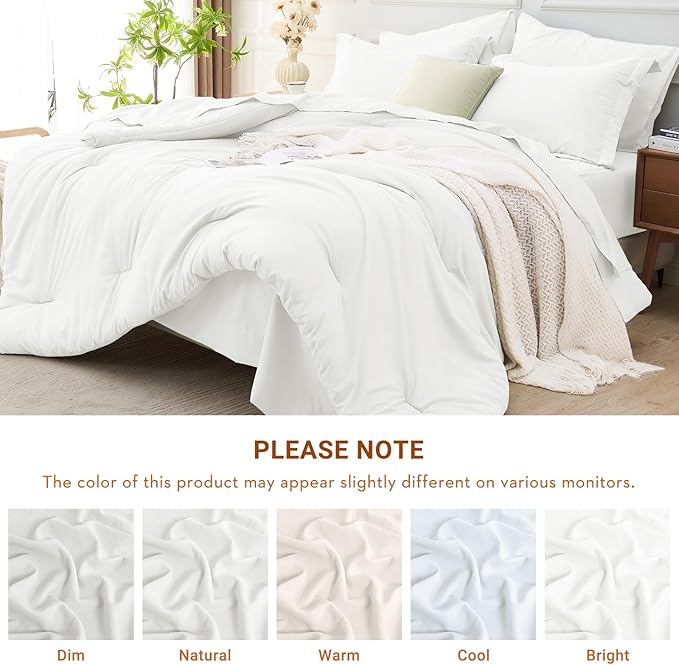 MUXHOMO 7 Pieces Queen Comforter Set, Soft Bed in a Bag Queen Size, All Season - Image 4