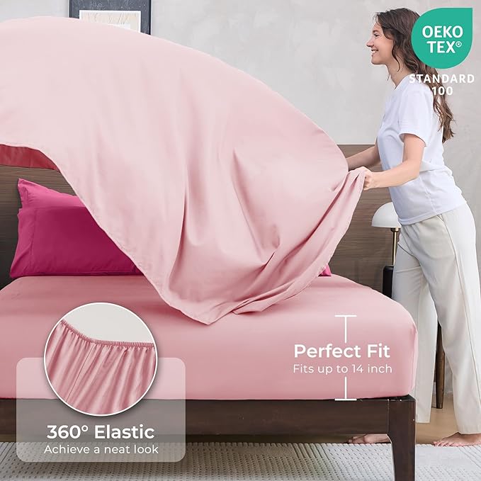 HEVUMYI Hot Pink & Baby Pink Full Comforter Set - Image 5
