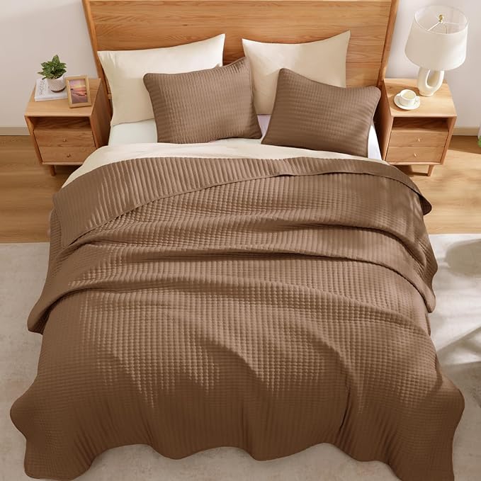 WRENSONGE Brown California/Oversized King Size Quilt Bedding Set - Image 5