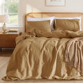 LBRO2M 100% France Linen Duvet Cover Set Queen Size 3 Pcs Natural Flax by LBRO2MBedding