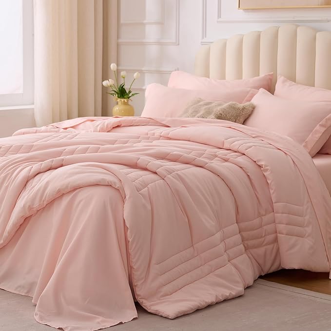 Queen Comforter Set Pink by Velorose