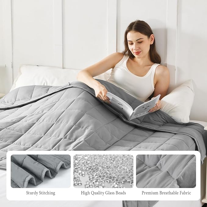 Topblan Weighted Blanket for Adults 12lbs, Soft Cooling Breathable Weighted - Image 5