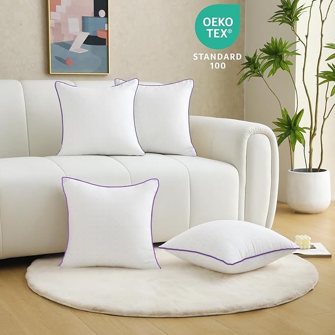 JOLLYVOGUE Euro Size Pillows Set of 2, Luxury Fluffy Hotel Quality - Image 7