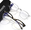 Blue Light Blocking Glasses Vintage Half Frame UV Clear Lens Anti Eyestrain by AOMASTE
