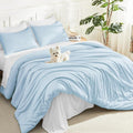 Litanika Comforters Light Blue Twin/Twin XL Size, 2 Pieces Lightweight Solid by Litanika