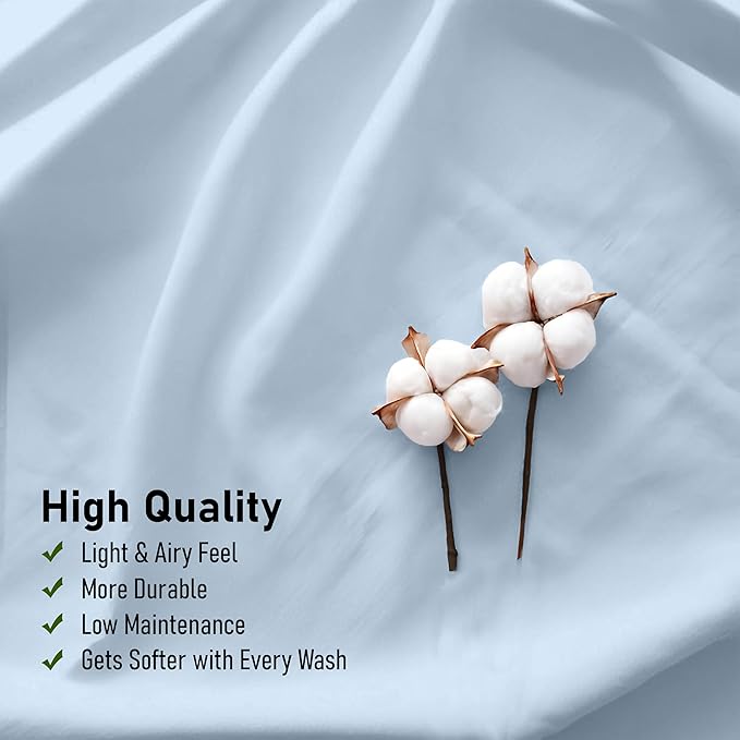 RUVANTI 100% Cotton Sheets – Full Size Percale Bedding, Cooling & Breathable - Image 5