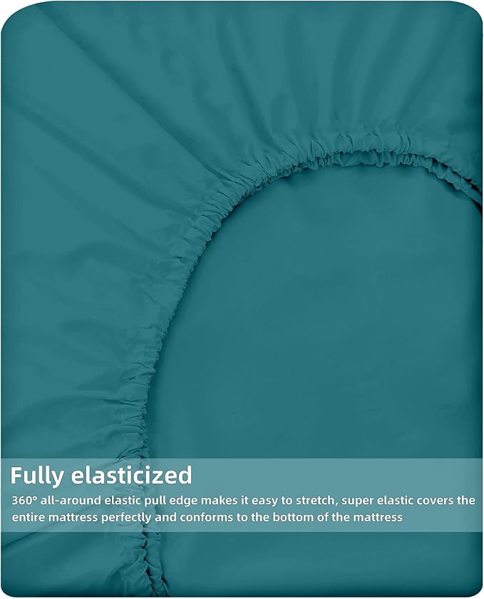 HBHLFZ Twin Fitted Sheet Only, Soft Breathable Bottom Sheet - Image 5