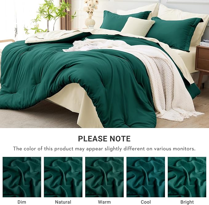 MUXHOMO 7 Pieces Full Comforter Set, Soft Bed in a Bag Full Size, All Season - Image 6