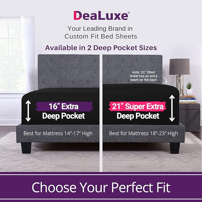 California King Fitted Sheet Deep Pocket – Cal King Fitted Sheet Only – 21” Cal - Image 2