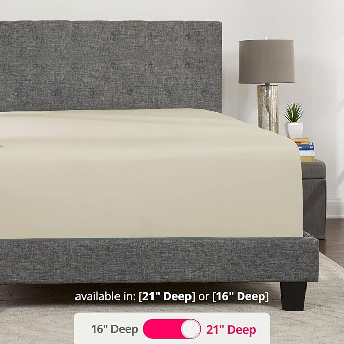 DeaLuxe Deep Pocket Twin Fitted Sheet – 17” - Image 3