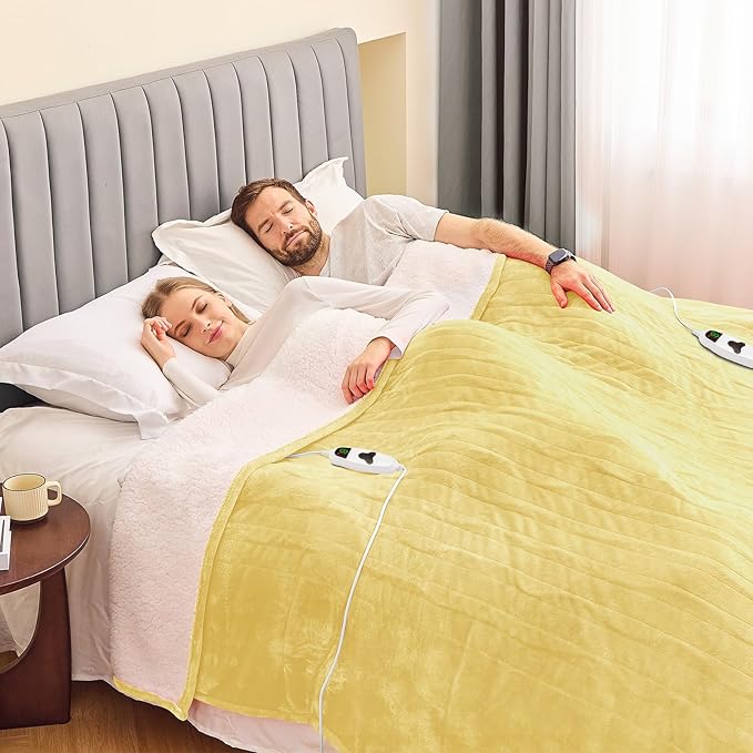 greenoak Heated Blanket Electric King Size 100"X90" Dual Control, Heating - Image 2