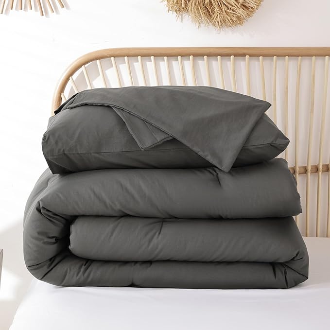 ROSGONIA Alaskan King Comforter 136x120, Charcoal Gray, 1 Extra Large King Size - Image 8