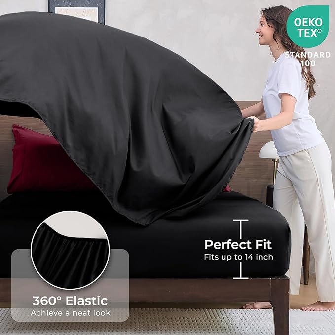 HEVUMYI Red & Black Cali-King Comforter Set - Image 5