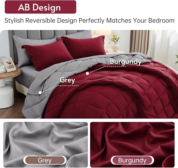 MUXHOMO 5 Pieces Twin XL Comforter Set, Reversible Bed in a Bag Twin XL Size - Image 3